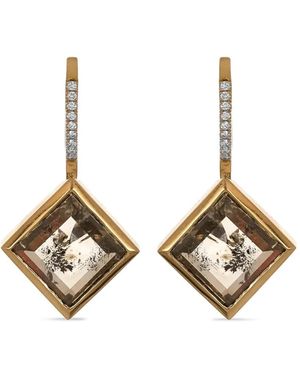 with love Diamond Drop Earrings - Metallic
