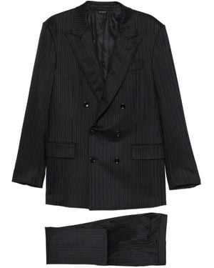 Tom Ford Pinstriped Double-Breasted Suit - Black