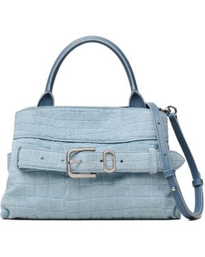 Marc Jacobs Petit Sac Cabas The Suede Croc Dakota - Bleu