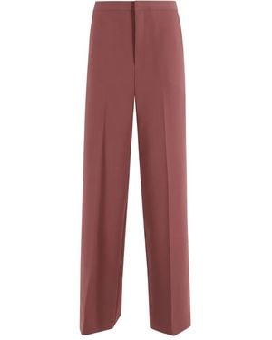 Isabelle Blanche Wide-Leg Trousers - Red