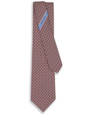 Ferragamo Gancini Links Print Silk Tie - Purple