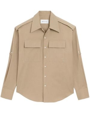 Ami Paris Cotton Saharienne Shirt - Natural