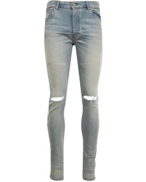 Amiri Gerafelde Skinny Jeans Met Bones-Applicatie - Blauw