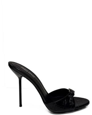 Paris Texas Lidia Croc-Embossed Buckle Sandals - Black