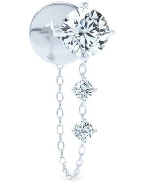 LOEV Diamond Chain-Link Stud Earring - Blue