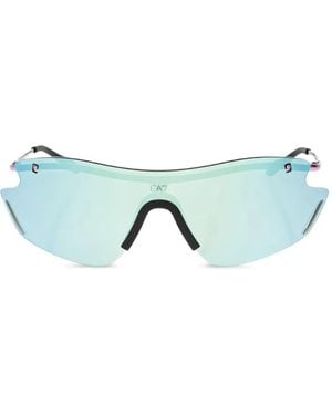 EA7 Shield-Frame Mirrored Sunglasses - Green