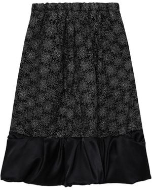 Comme des Garçons Floral-Print Midi Skirt - Black