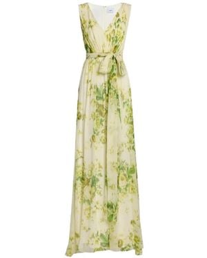 Erdem Maxi-Jurk Met Bloemenprint - Metallic
