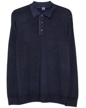 Fedeli Maglione Stile Polo A Maniche Lunghe - Blu