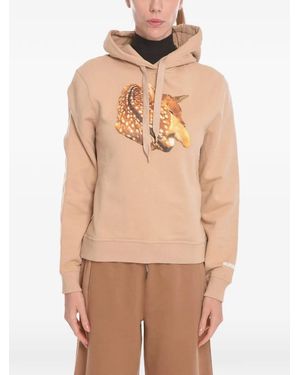 Burberry Brushed-Cotton Poulter Deer Hoodie - Natural