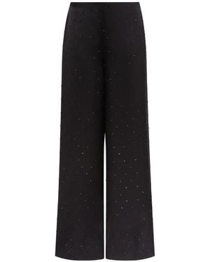 David Koma Star Rhinestone-Embellished Wide-Leg Trousers - Black