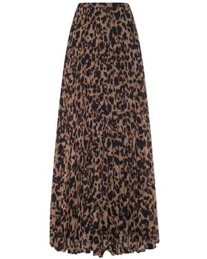 L'Agence Torin Pleated Maxi Skirt - Brown