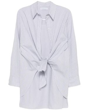 Manuel Ritz Striped Tie-Waist Mini Dress - White