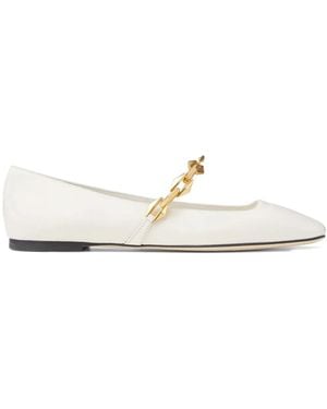 Jimmy Choo Ballerines Diamond Tilda En Cuir - Blanc