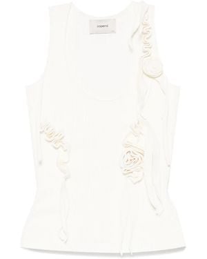 Coperni Knitted Ribbon Tank Top - White