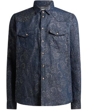 Etro Paisley-Jacquard Shirt - Blue