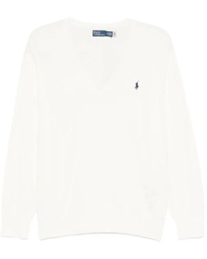 Polo Ralph Lauren Logo-Embroidered Jumper - White