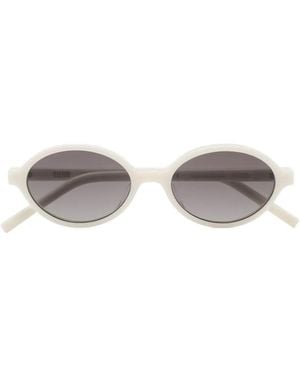 Kaleos Eyehunters Bless Oval-Frame Sunglasses - White
