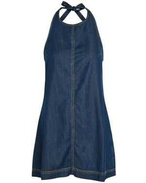 GOOD AMERICAN Tie Neck Dress - Blue