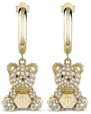 Philipp Plein Teddy Valentine Hoop Earrings - Metallic