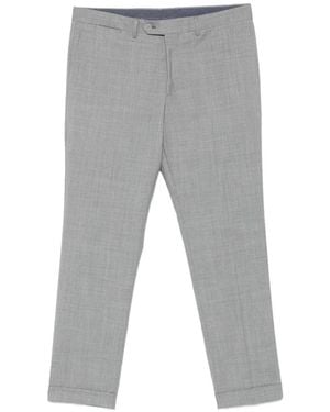 Barba Napoli Pressed-Crease Turn-Up Pants - Gray