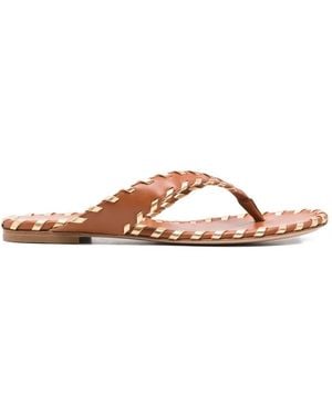 Gianvito Rossi Lamb Silk Lamb Mekong Sedona Lamb Leather Silk Shoes - Brown