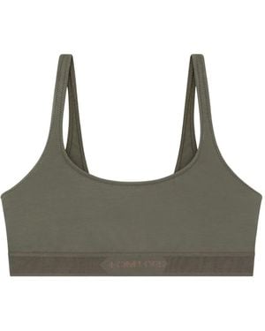 Tom Ford Ribbed Logo-Detail Bra - Gray