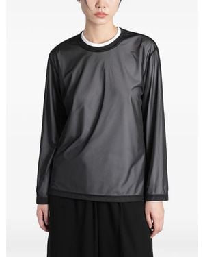 Comme des Garçons Sheer-Mesh Long-Sleeve T-Shirt - Gray