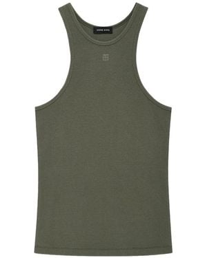 Anine Bing Cole Ribbed Tank Top - Green
