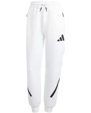 adidas Zne Logo-Print Stripe-Detail Track Trousers - White
