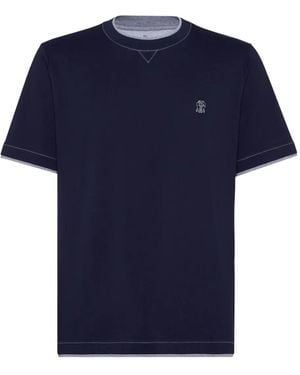 Brunello Cucinelli ロゴ Tシャツ - ブルー
