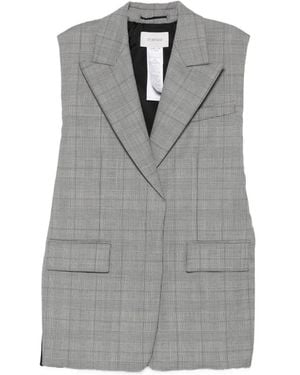 Sportmax Abete Check-Pattern Sleeveless Gilet - Grey