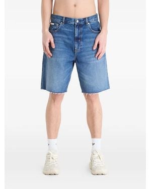 Calvin Klein Frayed Denim Shorts - Blue