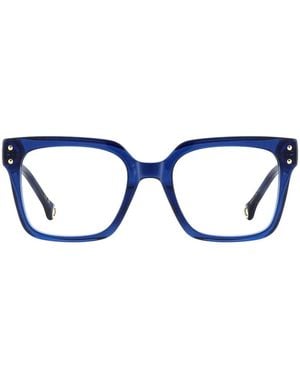 Carolina Herrera Square-Frame Glasses - Blue