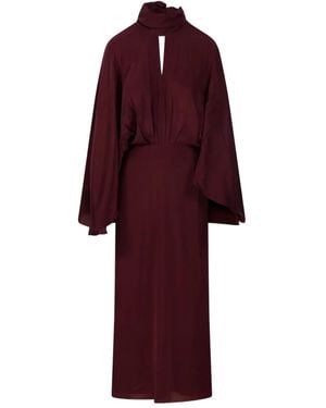 Johanna Ortiz High-neck Cape Midi Dress - レッド