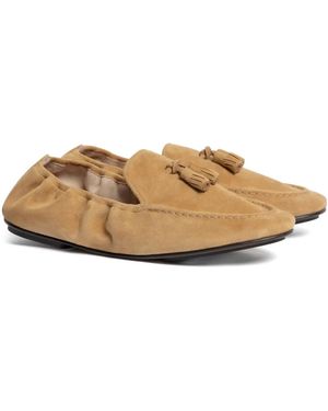 Alberta Ferretti Tassel Detail Loafers - Natural