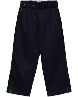 Facetasm Frilled-Trim Trousers - Blue