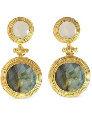 Ottoman Hands Lilis Gemstone Drop Earrings - Metallic