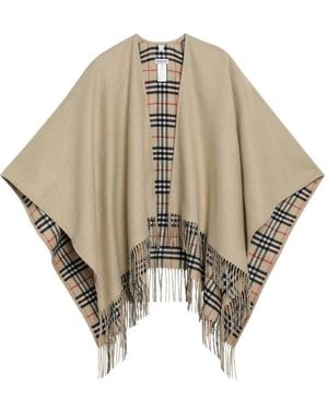 Burberry Reversible Wool Cape - Natural