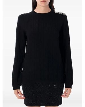 Balmain Monogram Button-Embellished Sweater - Black