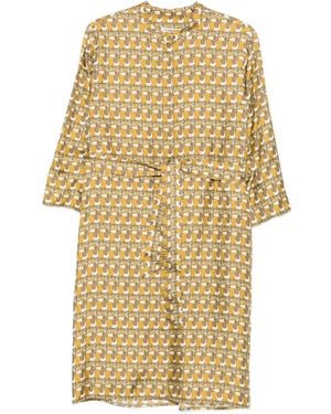 Max Mara Toucan-print silk dress - Natur