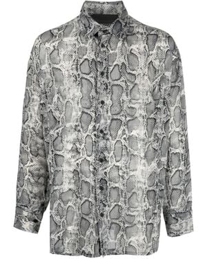 Tessitura Oversized-Hemd Mit Schlangenprint - Grau