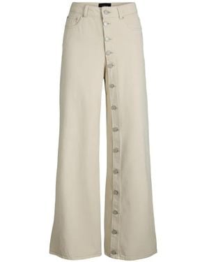 JJXX Button-Up Wide-Leg Jeans - Natural