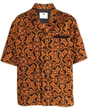 Marine Serre Printed Cotton Shirt - Brown
