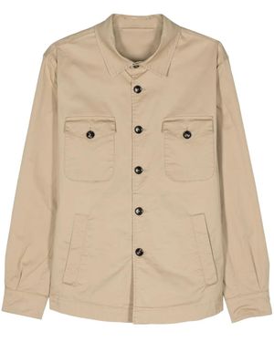 Mazzarelli Long-Sleeve Cargo Shirt - Natural