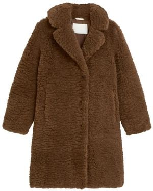 Marc O' Polo Abrigo Teddy con botones - Marrón