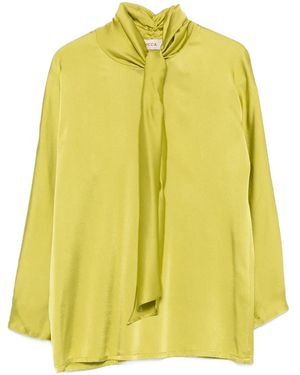 jucca approved Bow Silk Blouse - Yellow