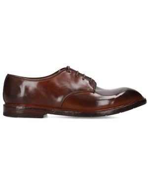 Premiata Lace-Up Leather Derby Shoes - Brown