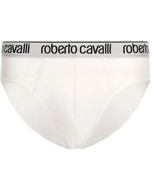 Roberto Cavalli Slip Mit Logo - Weiß