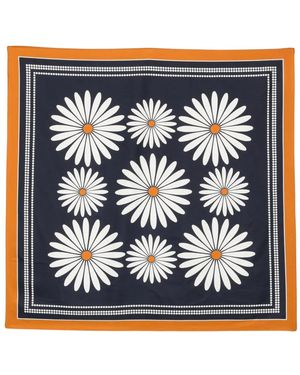 Sandro Daisy-Print Silk Scarf - Blue